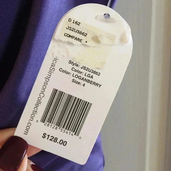 Jessica Simpson purple ruched  dress size 4 - Picture 2 of 3